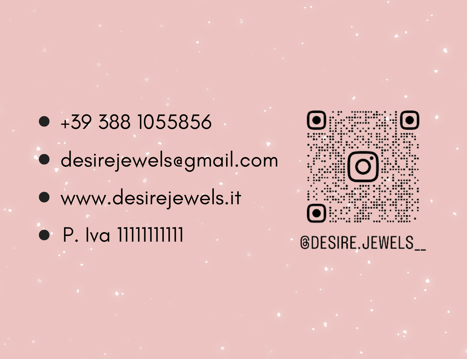 Biglietto da visita Desire Jewels retro